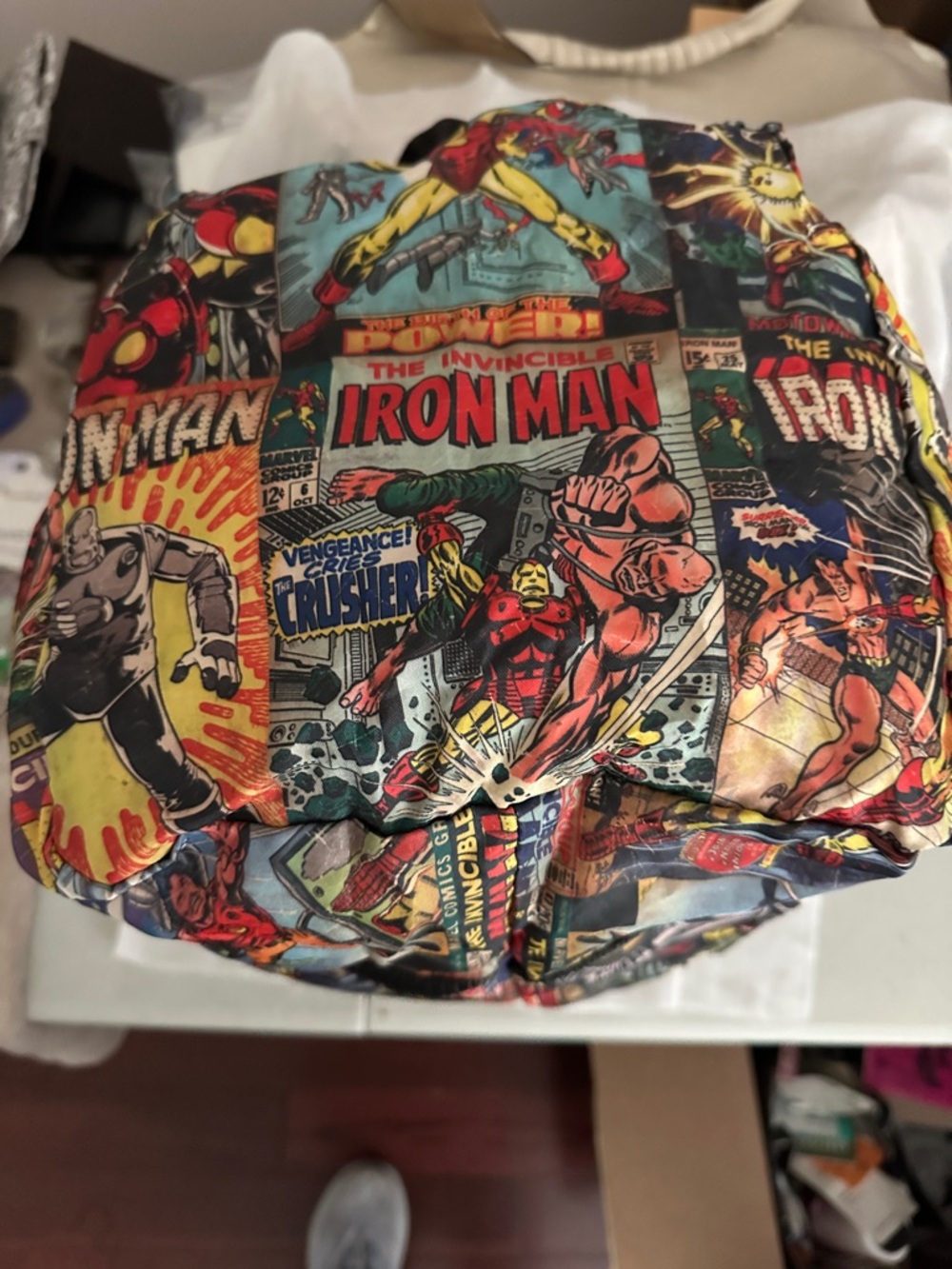 Marvel Iron Man Comic Print Duffel Bag - Red, Yellow, Blue, Black NWT - Picture 4 of 16